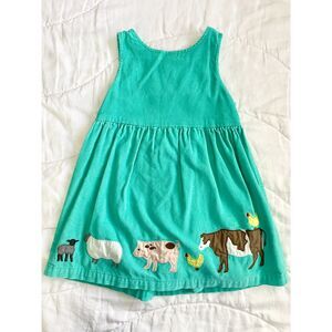 Mini Boden Baby Boden Farm Animal Pinnie Dress in Corduroy - Size 2T 3T